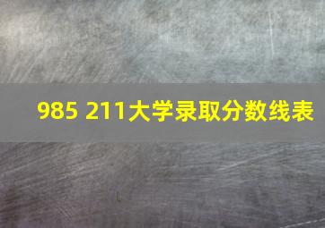 985 211大学录取分数线表